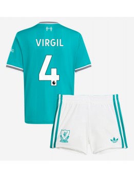 Billige Liverpool Virgil van Dijk #4 Tredjedraktsett Barn 2025-26 Kortermet (+ Korte bukser)